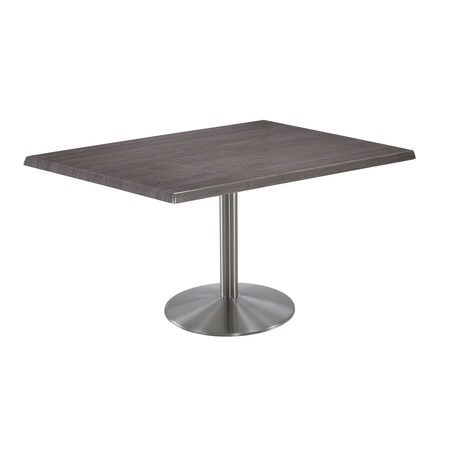 Holland Bar Stool Co 30" Tall OD214 Stainless Steel Table Base 22" Diameter 30"x48" Charcoal Top OD214-2230SSOD3048Char